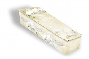 Bij Uitvaartverzorging Donker kunt u ook een hele bijzondere uitvaartkist met speciale print uitzoeken. Zoals deze Phalaenopsis 3D kist.