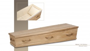 eel verschillende grafkisten (uitvaartkisten, lijkkisten). Zoals deze massief eiken kist.